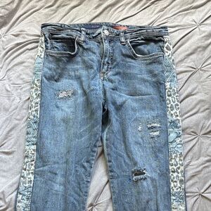 Pilcro Denim with Animal Print Accent